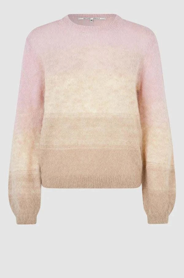 Second Female Lura Knit O-Neck Mauve Morn