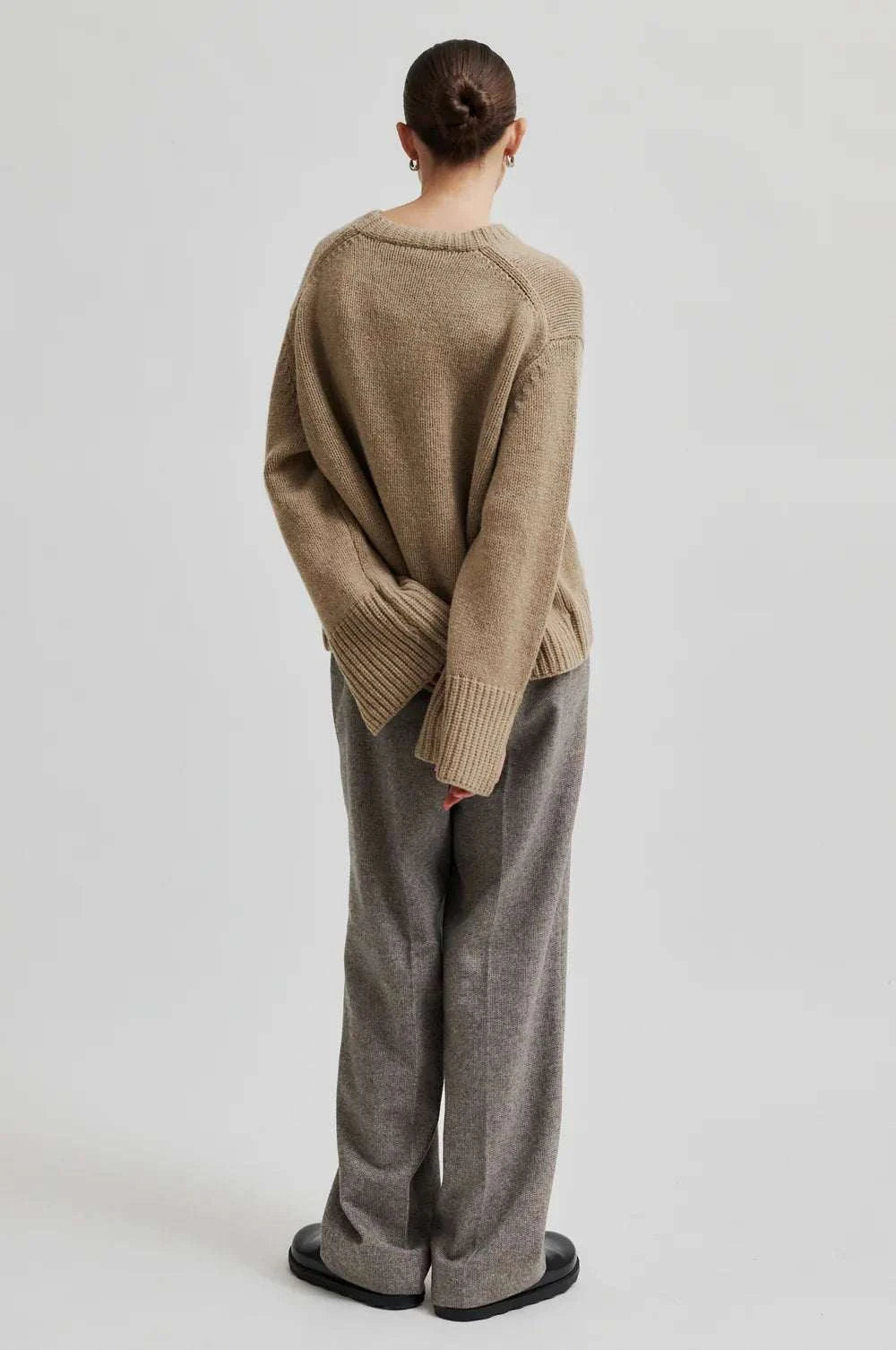Second Female Cler Knit O-Neck Laurel Oak