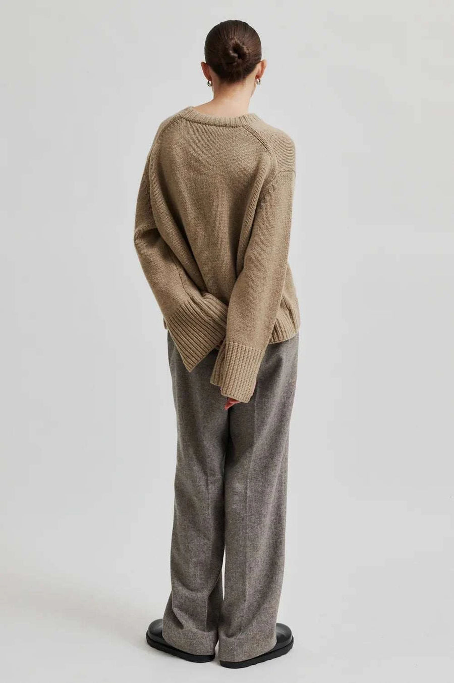 Second Female Cler Knit O-Neck Laurel Oak