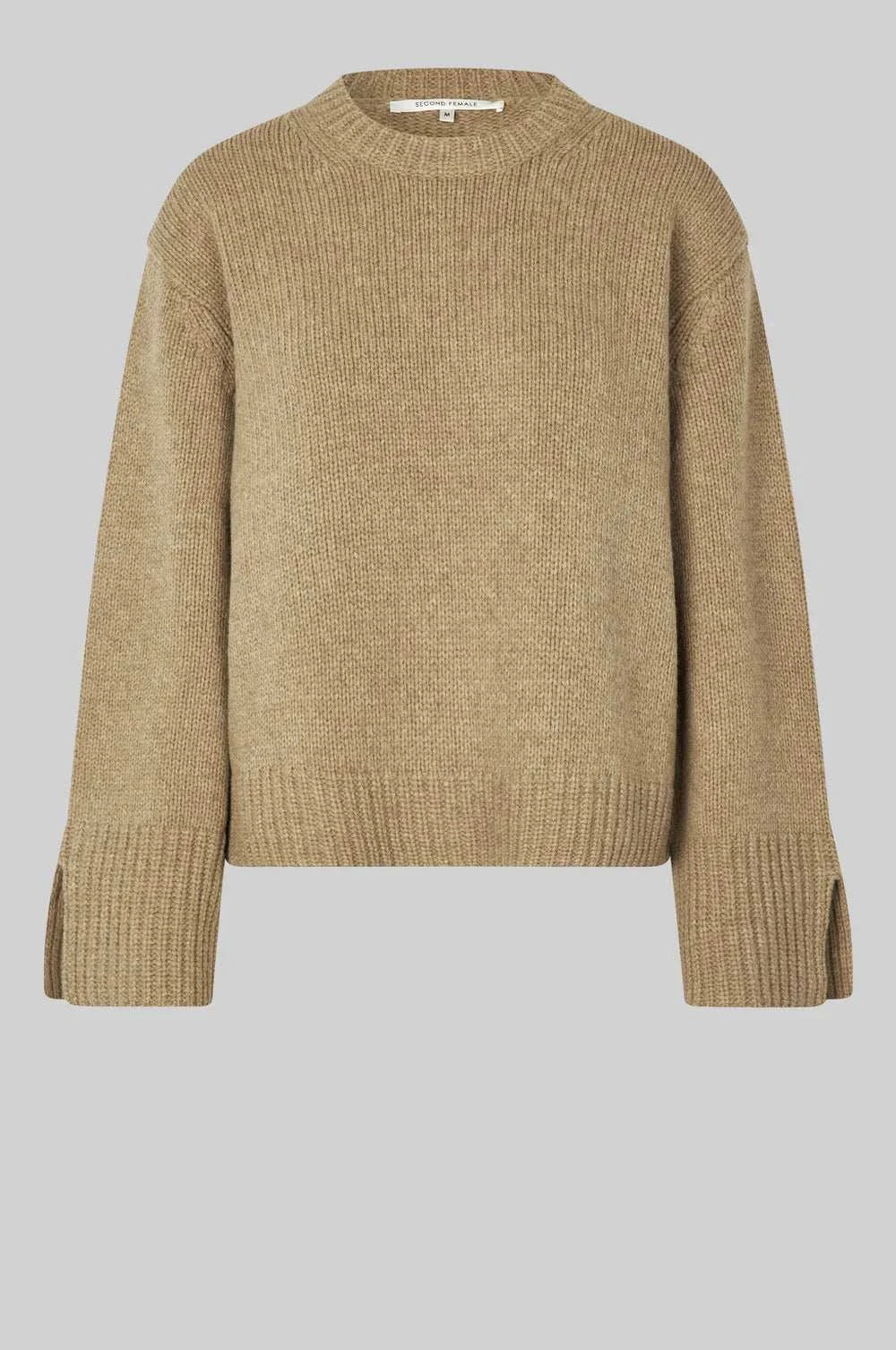 Second Female Cler Knit O-Neck Laurel Oak