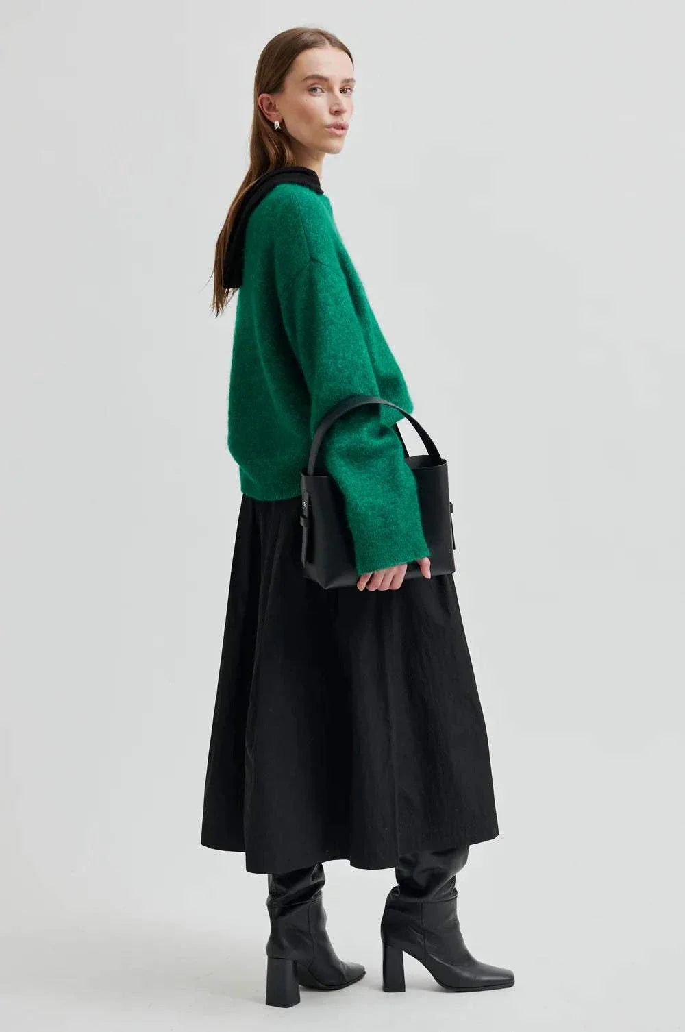Second Female Brook Knit Drop Shoulder O Neck Lush Meadow