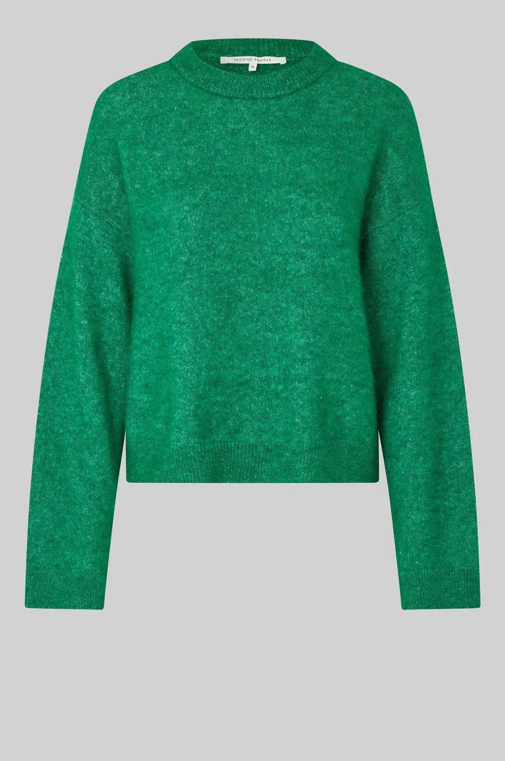 Second Female Brook Knit Drop Shoulder O Neck Lush Meadow