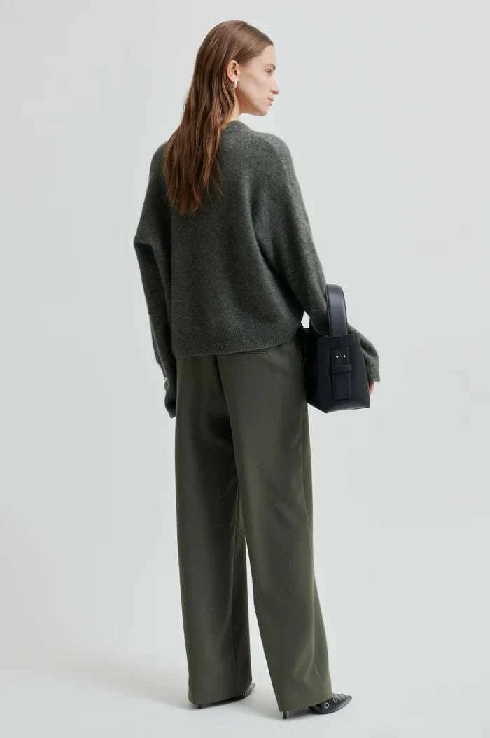 Second Female Brook Knit Drop Shoulder O Neck Beluga