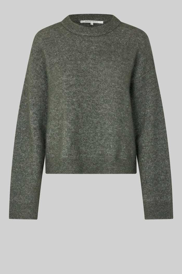 Second Female Brook Knit Drop Shoulder O Neck Beluga