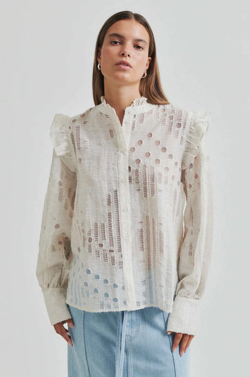 Second Female Nete Frill Shirt Coconut Milk