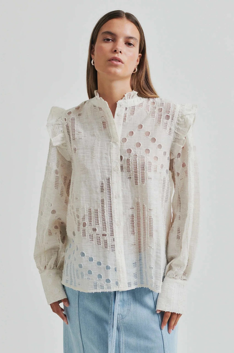 Second Female Nete Frill Shirt Coconut Milk