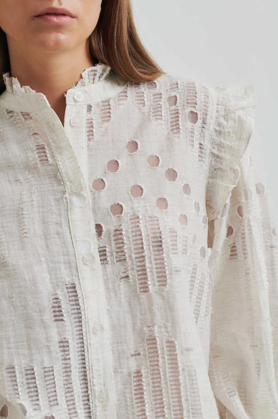 Second Female Nete Frill Shirt Coconut Milk