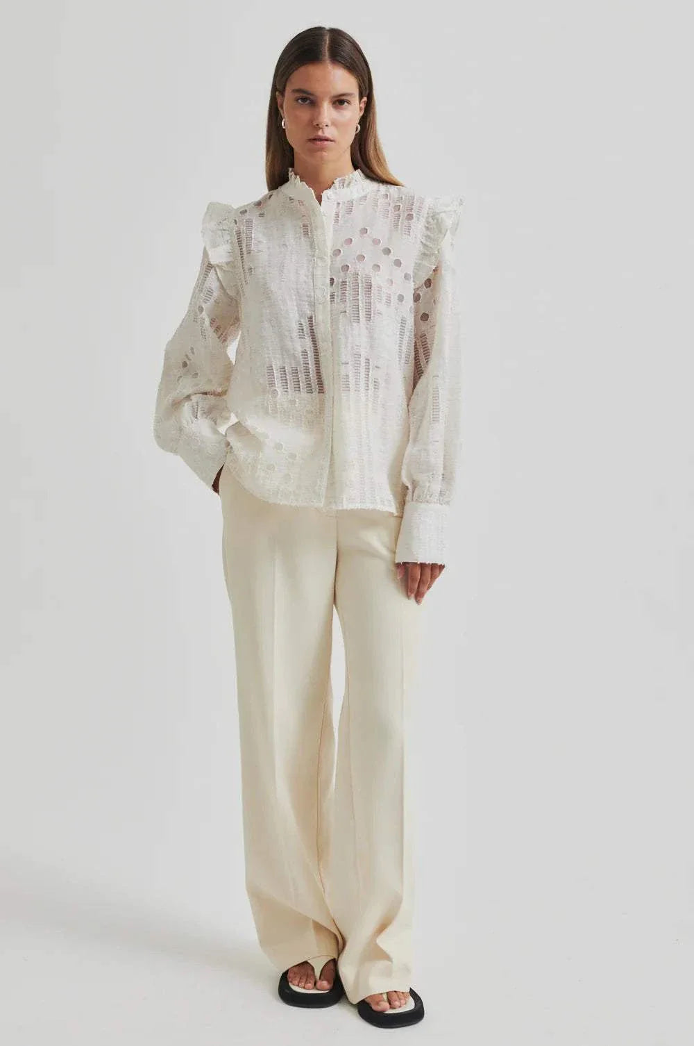 Second Female Nete Frill Shirt Coconut Milk