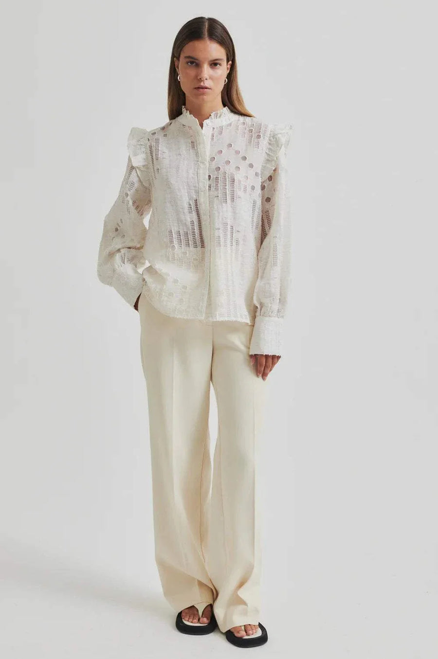 Second Female Nete Frill Shirt Coconut Milk