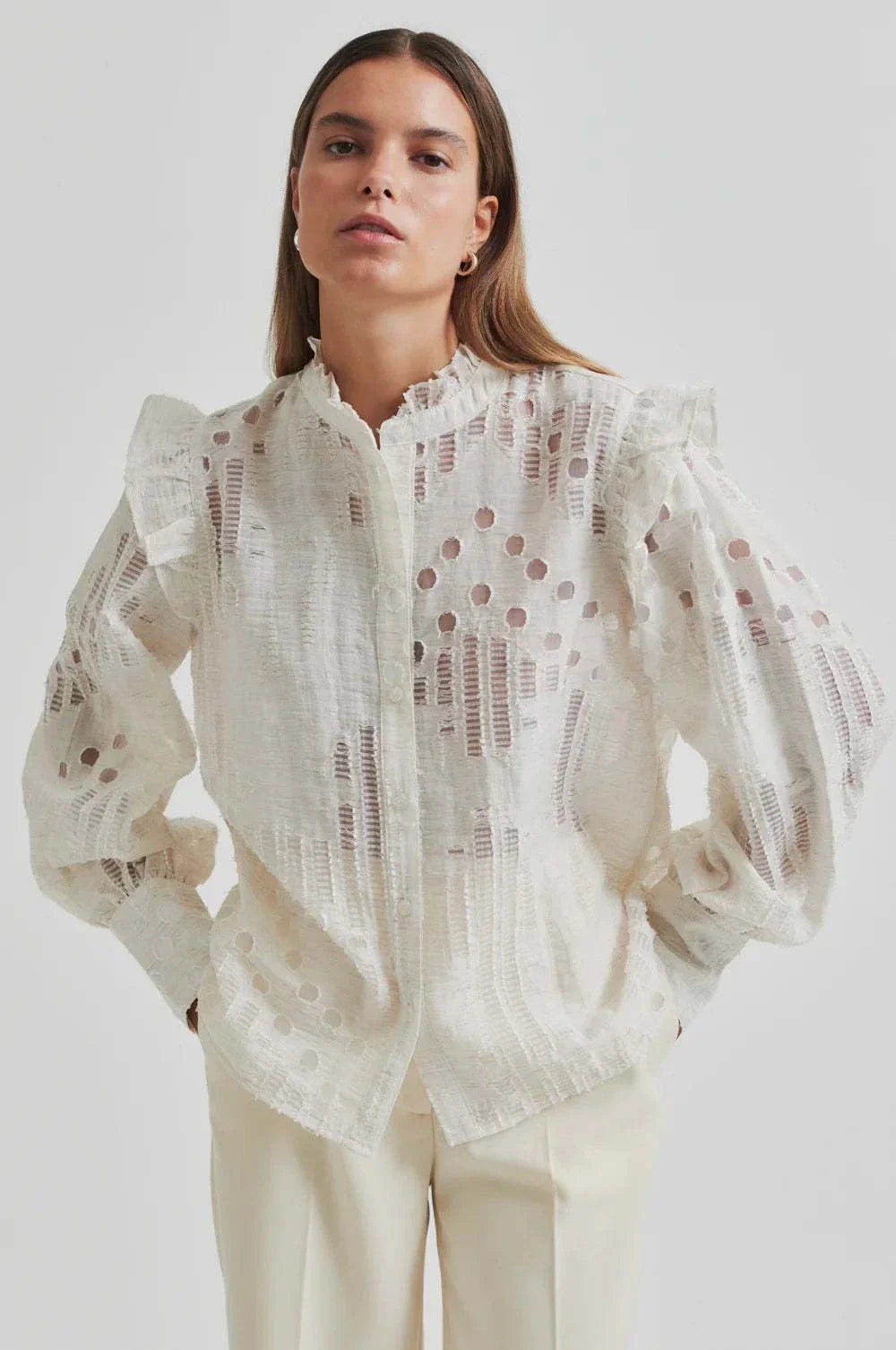 Second Female Nete Frill Shirt Coconut Milk