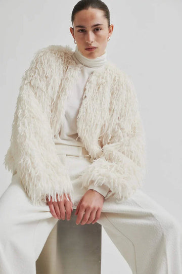 Second Female Amani Shaggy Jacket Coconut Milk