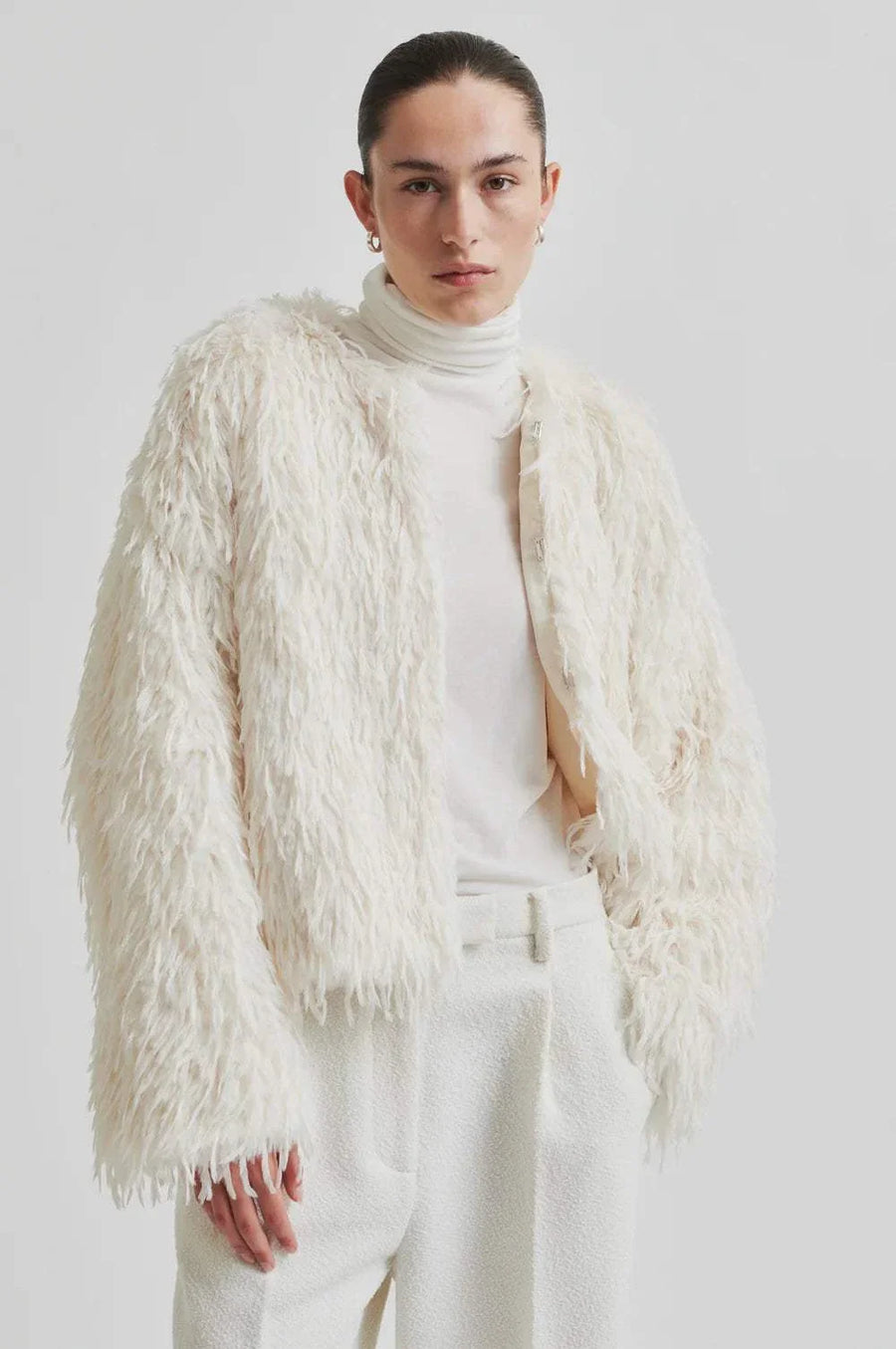 Second Female Amani Shaggy Jacket Coconut Milk