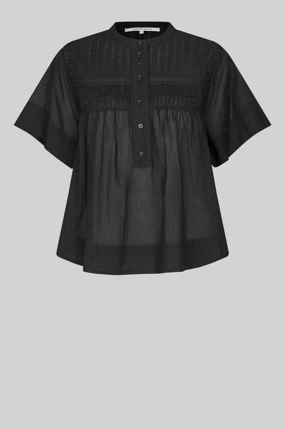 Second Female Maise Short Sleeve Blouse Black