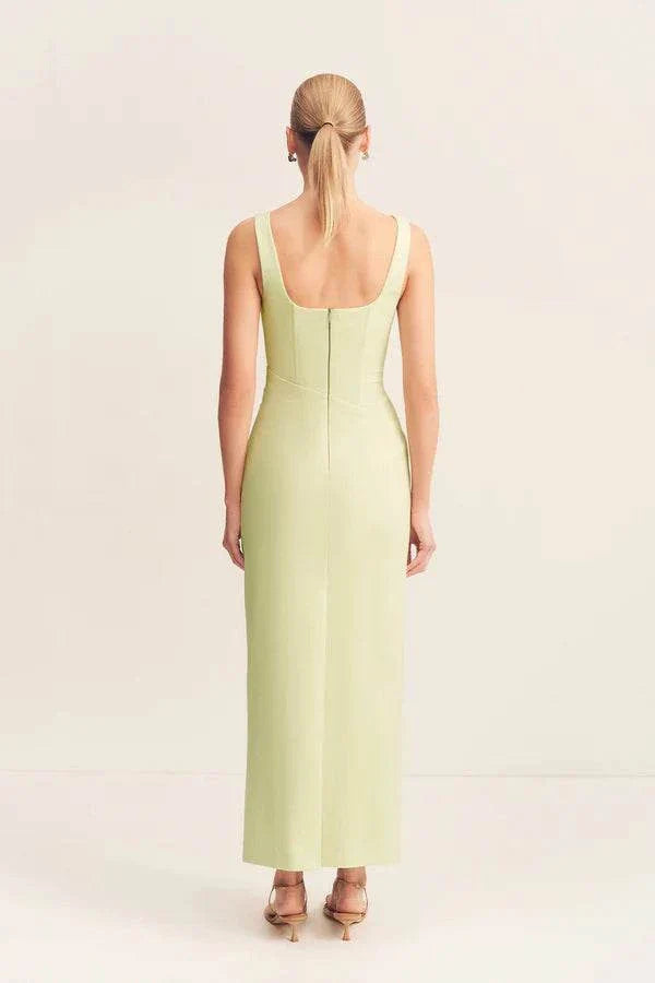 Shona Joy Lani Structured Midi Dress Pistachio