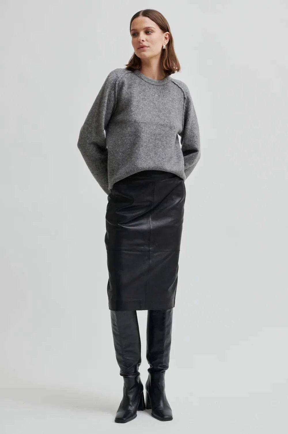 Second Female Banja Knit Raglan Carbon Grey