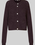 Second Female Andrea Knit Rib Cardigan Chocolate Plum