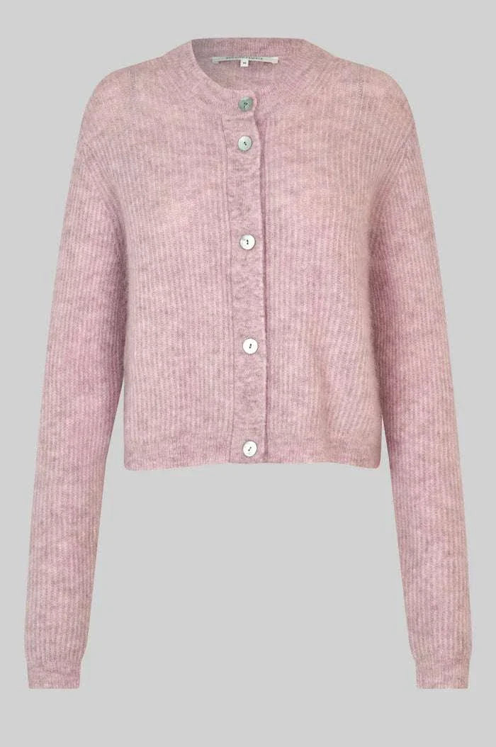 Second Female Andrea Knit Rib Cardigan Sepia Rose