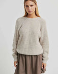 Second Female Flare Knit Knotted Light Beige Melange
