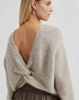 Second Female Flare Knit Knotted Light Beige Melange