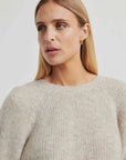 Second Female Flare Knit Knotted Light Beige Melange