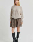 Second Female Flare Knit Knotted Light Beige Melange