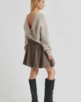 Second Female Flare Knit Knotted Light Beige Melange