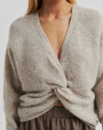Second Female Flare Knit Knotted Light Beige Melange
