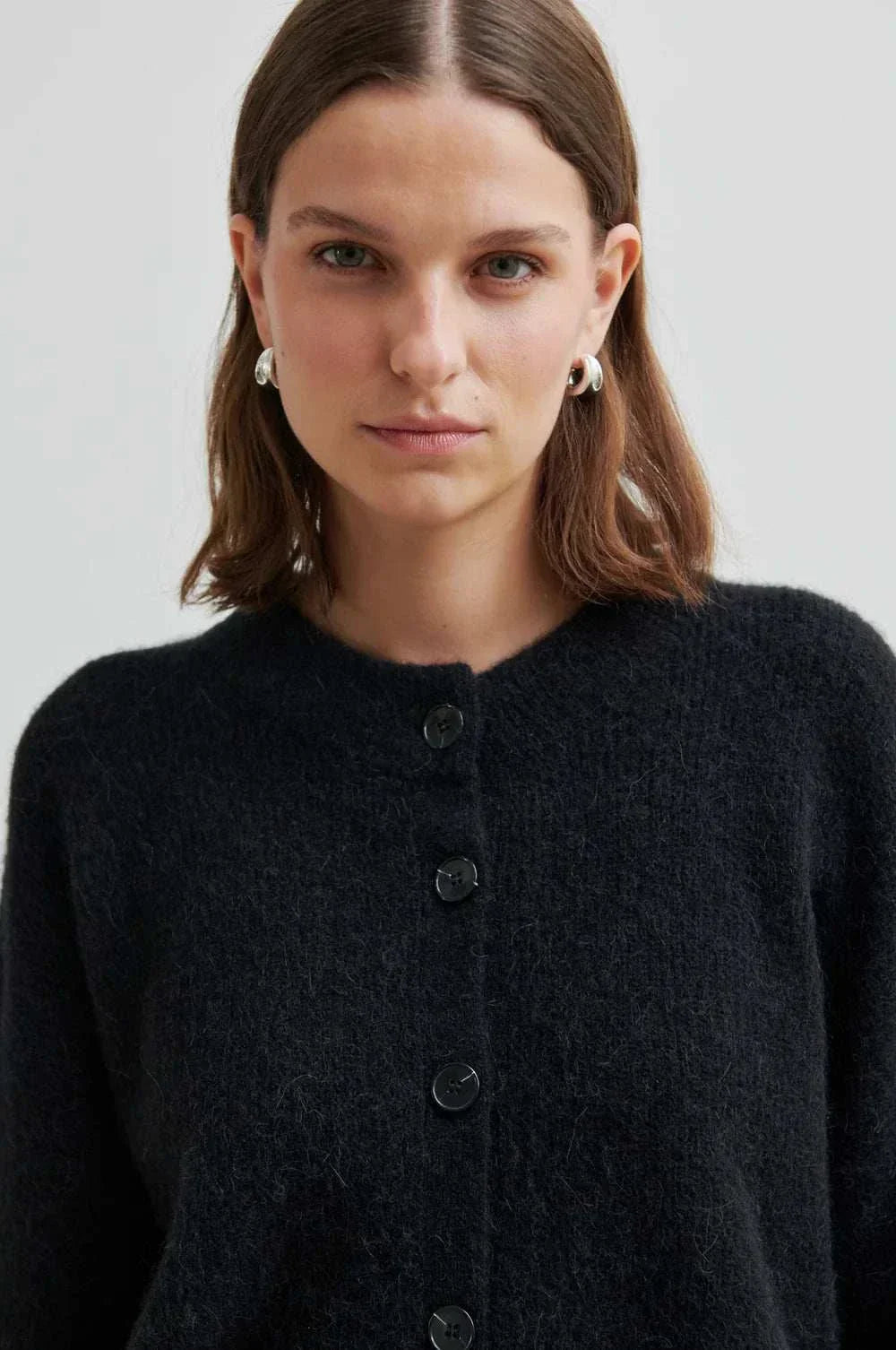 Second Female Gabby Knit Cardigan Black Sand