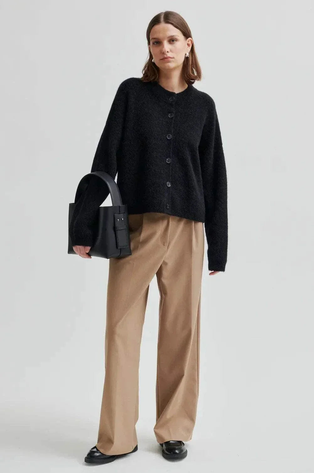 Second Female Gabby Knit Cardigan Black Sand