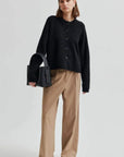 Second Female Gabby Knit Cardigan Black Sand