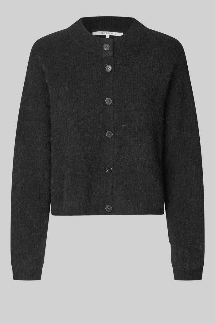 Second Female Gabby Knit Cardigan Black Sand