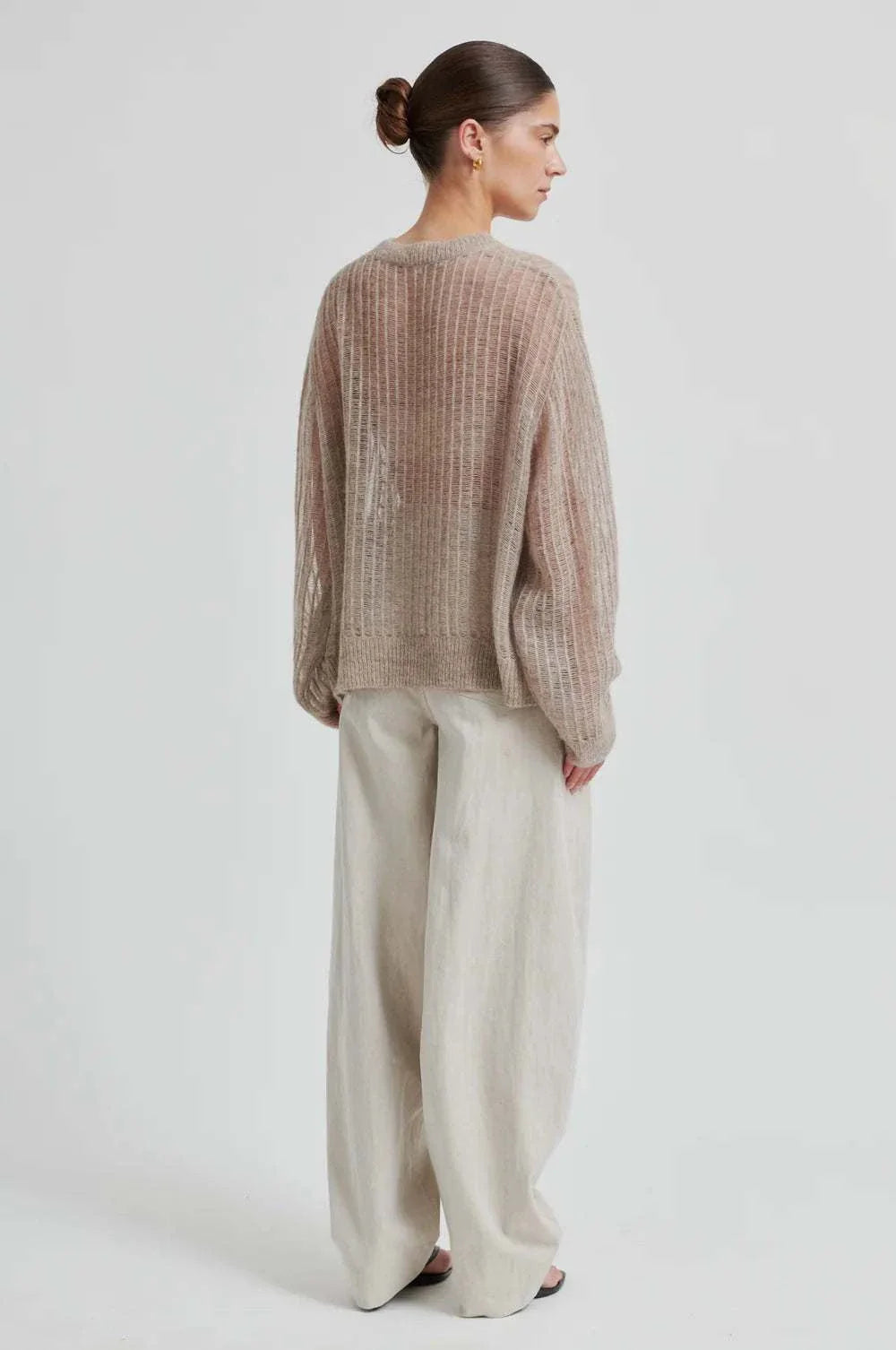 Second Female Georgina Knit O Neck Light Beige Melange