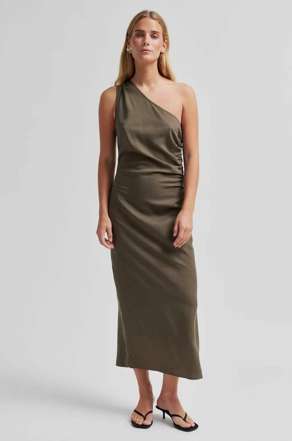 Second Female Refined One Shoulder Dress Canteen