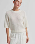 Second Female Silia Knit SS O-Neck Eggnog