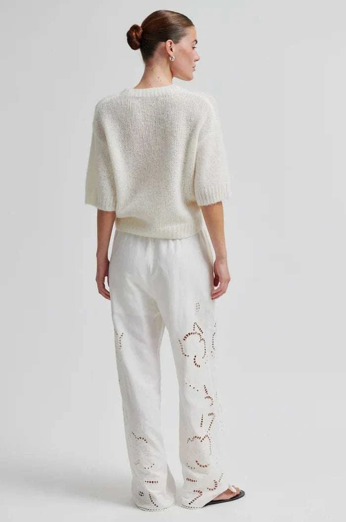 Second Female Silia Knit SS O-Neck Eggnog