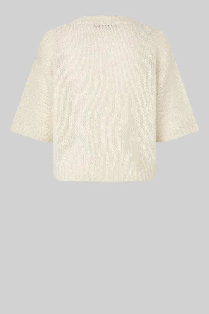 Second Female Silia Knit SS O-Neck Eggnog