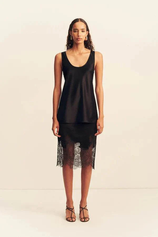 Shona Joy Savanna Scoop Neck Top Black