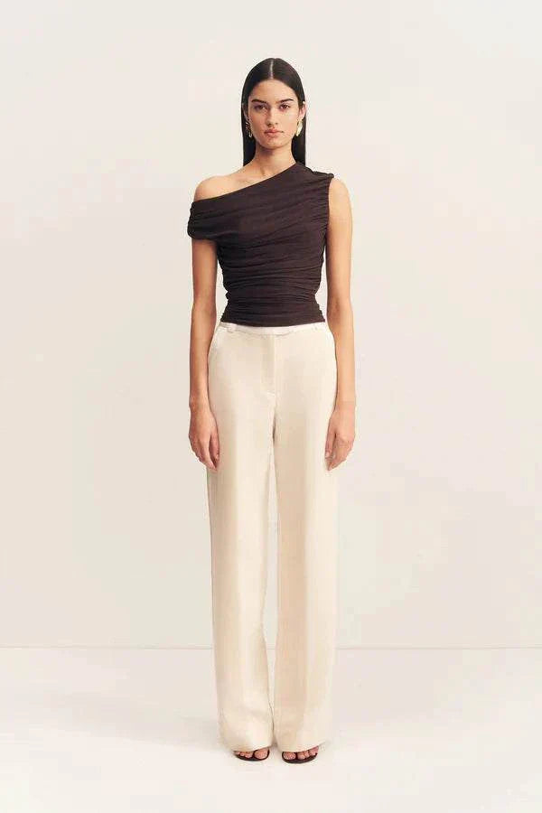 Shona Joy Mira Off Shoulder Top Ganache