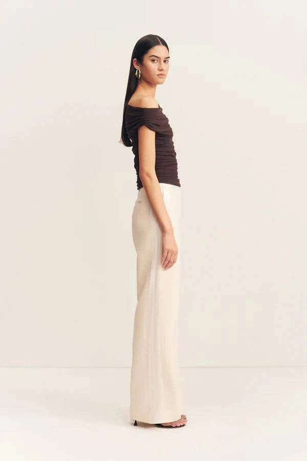 Shona Joy Mira Off Shoulder Top Ganache