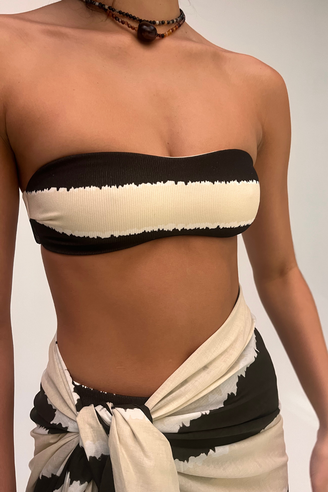 Zulu and Zephyr Bandeau Top Tye Dye Stripe