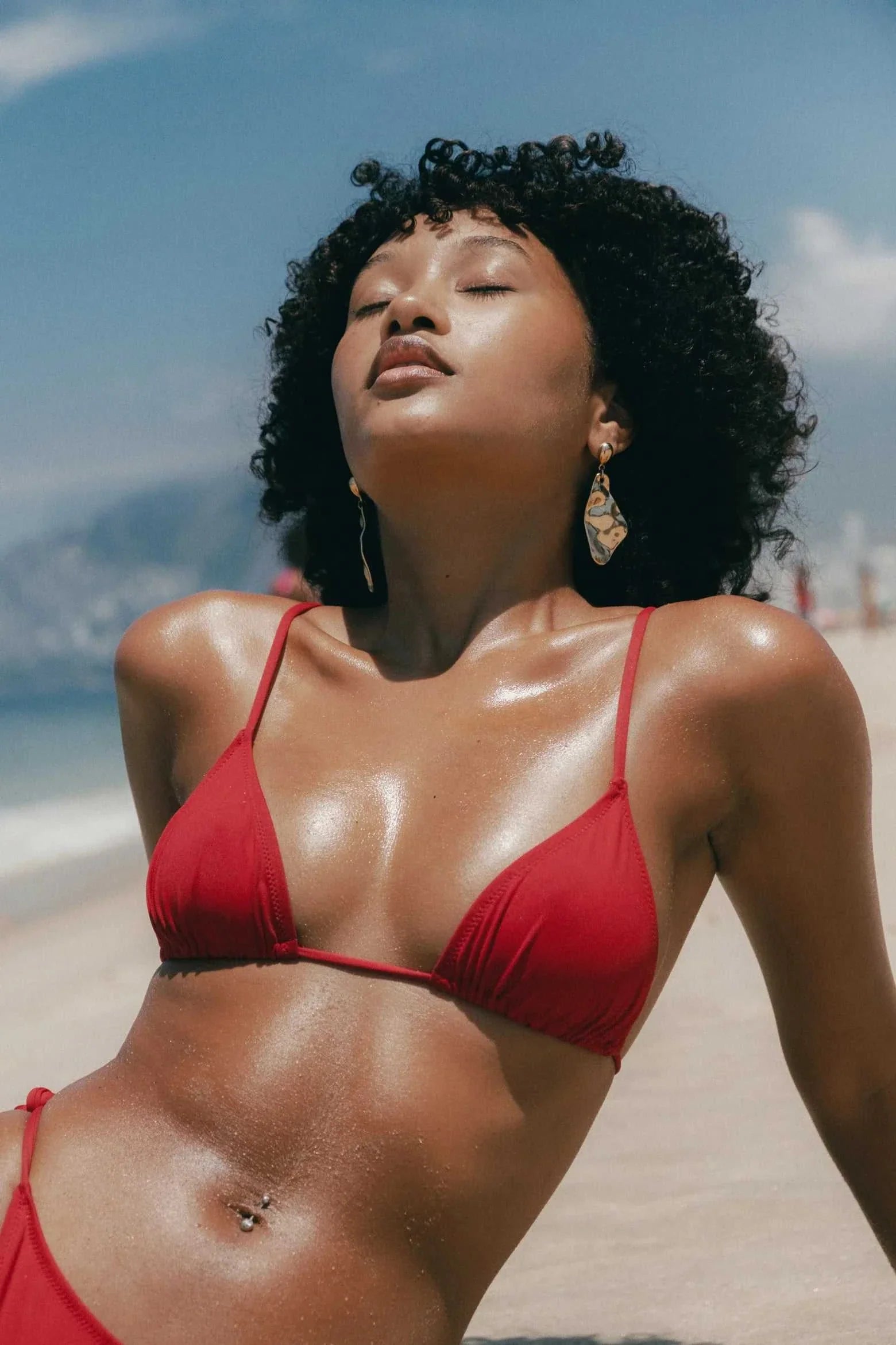 Tropic of C Hibiscus Top Compression with Gold Tips