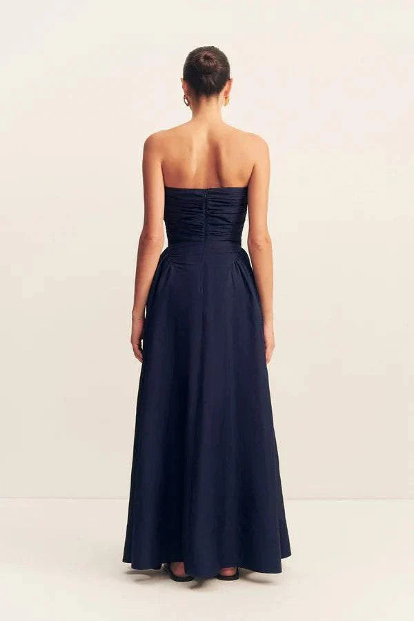 Shona Joy Celeste Strapless Panelled Maxi Dress Midnight