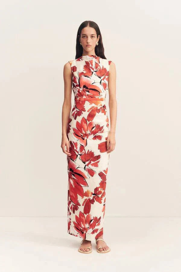 Shona Joy Ember Draped Maxi Dress Blooming Blossom