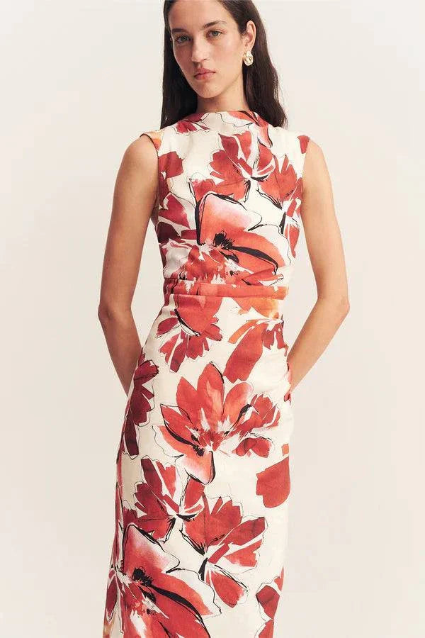 Shona Joy Ember Draped Maxi Dress Blooming Blossom
