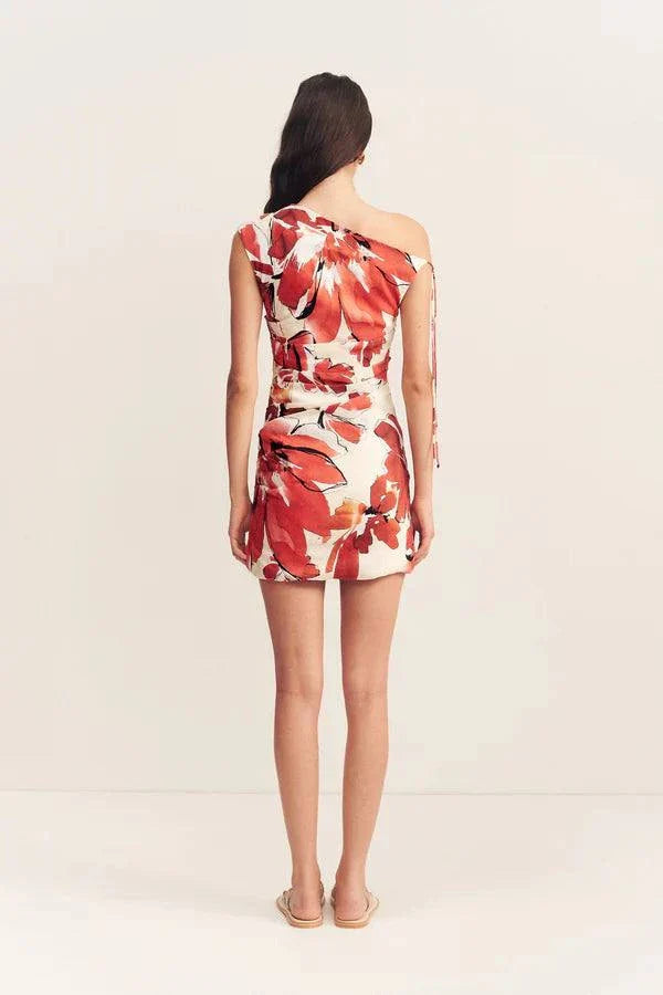 Shona Joy Ember Draped Mini Dress Blooming Blossom