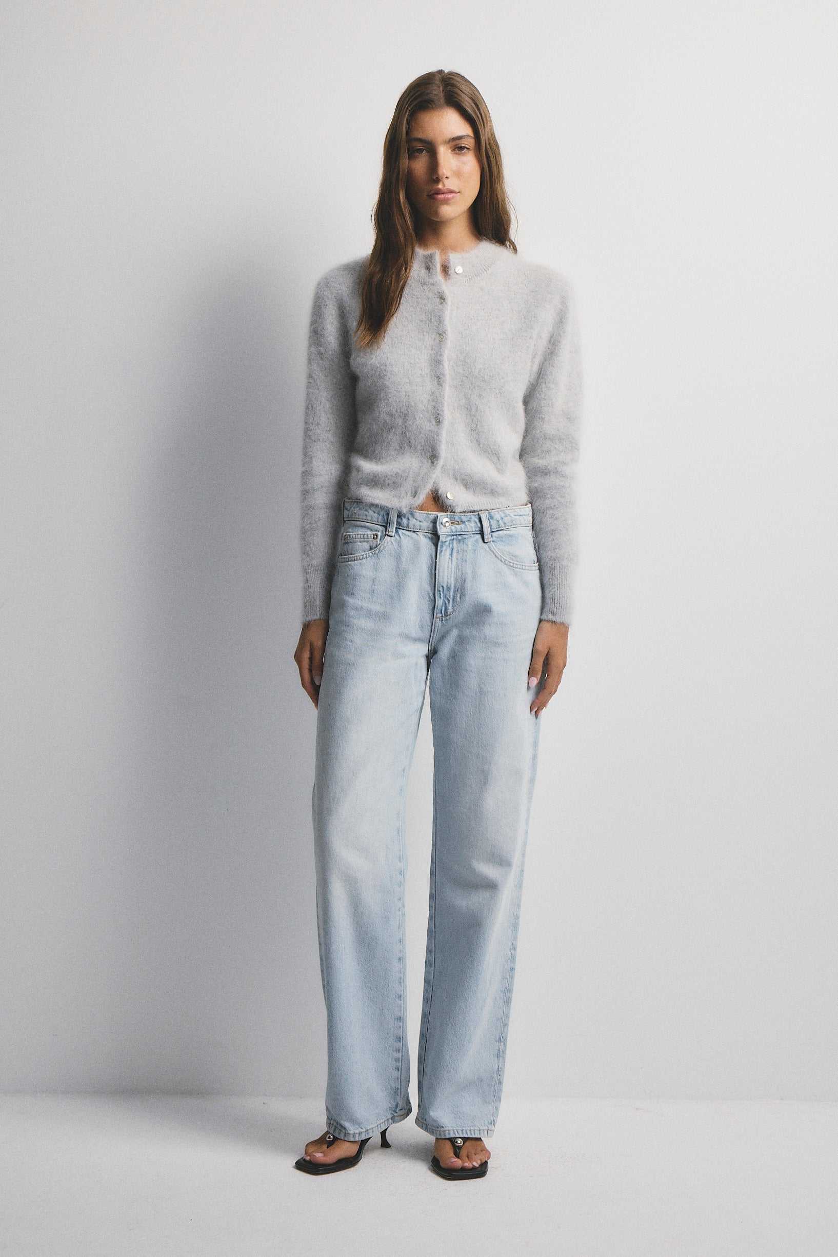 World Of Nomads Bella Cardigan Light Grey
