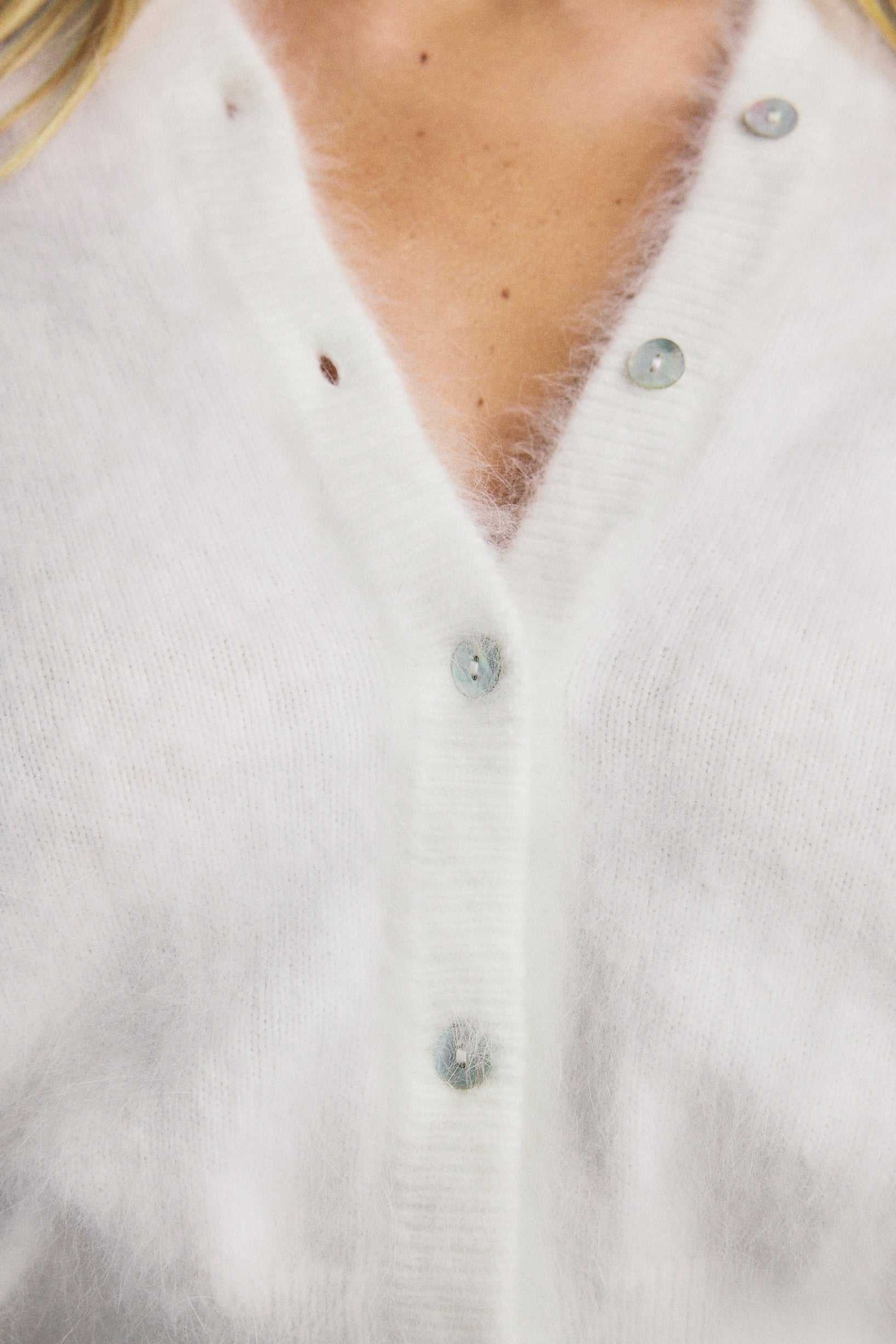 World Of Nomads Frankie Cashmere Crew Neck Cardigan Snow