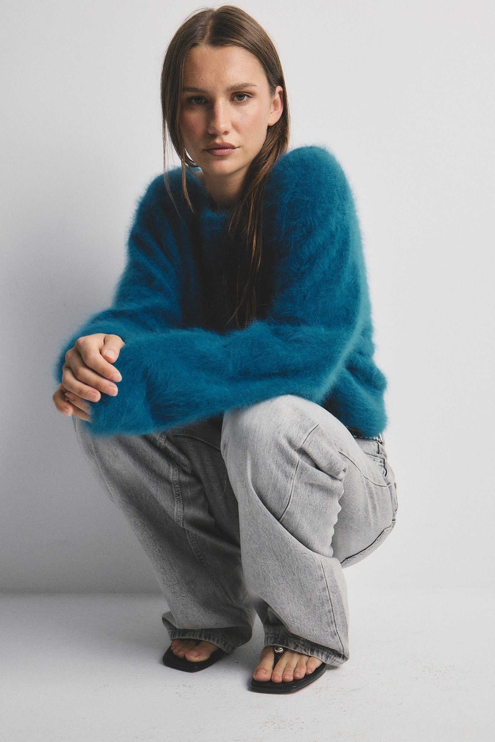 World Of Nomads Stella Cashmere Boat Neck Knit Ocean