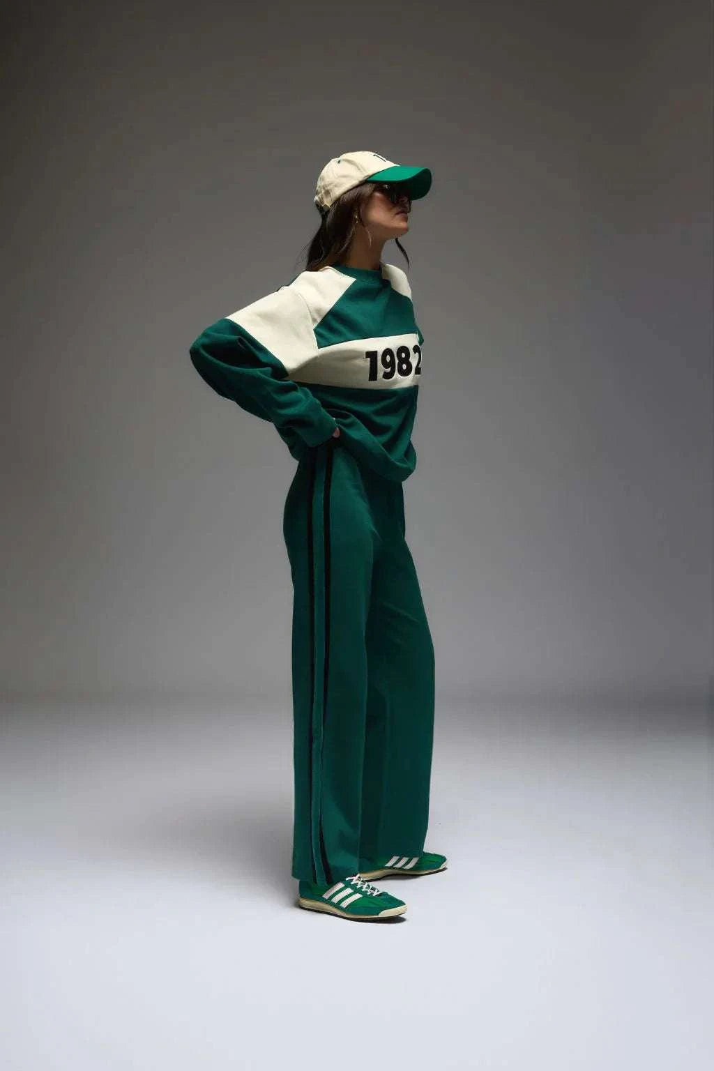 Araminta James 1982 Contrast Knit Sweater Forest