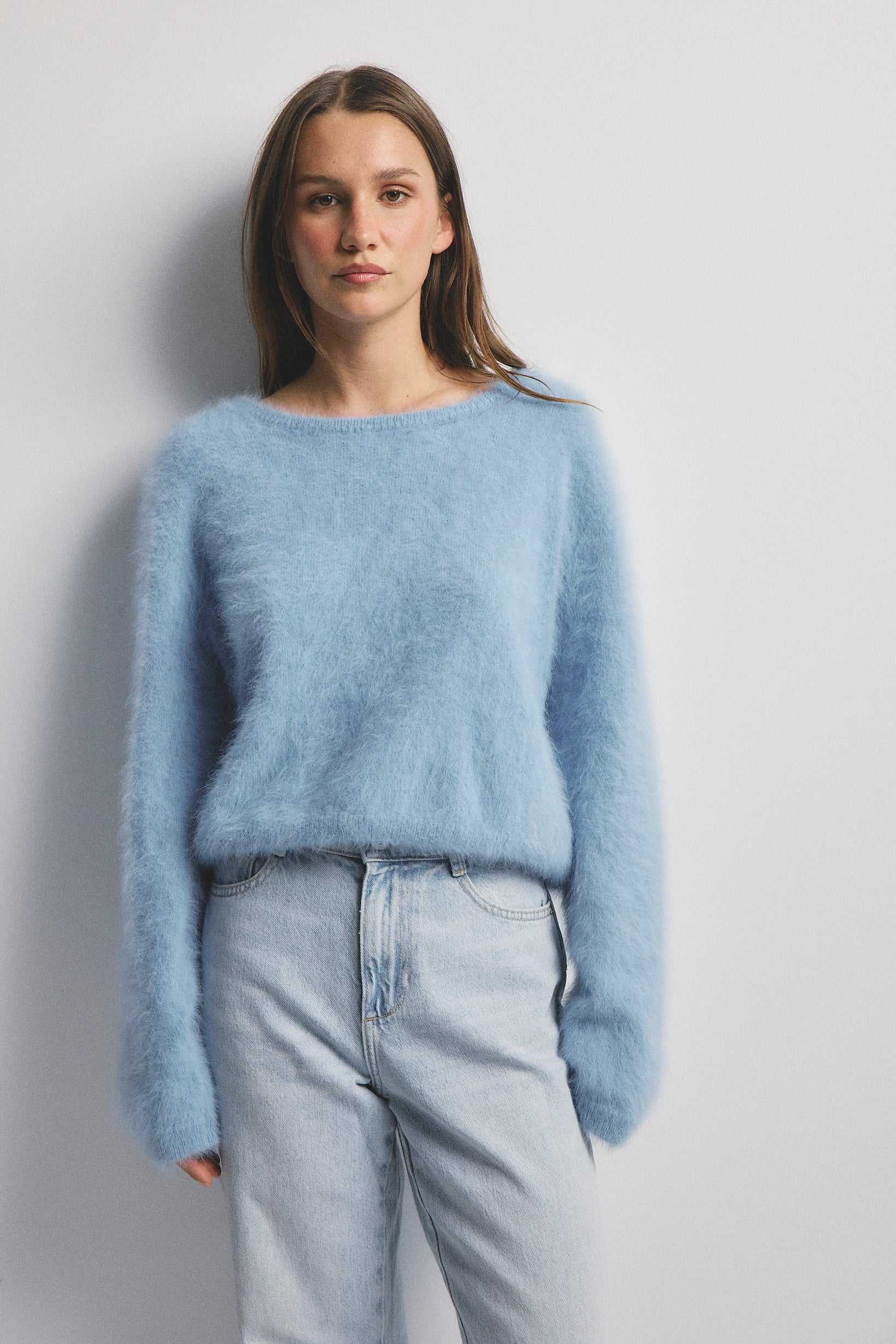 World Of Nomads Stella Cashmere Boat Neck Knit Sky